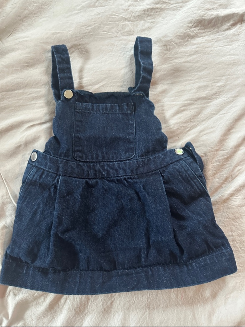 Jacadi Dark Blue Denim Pinafore Overalls